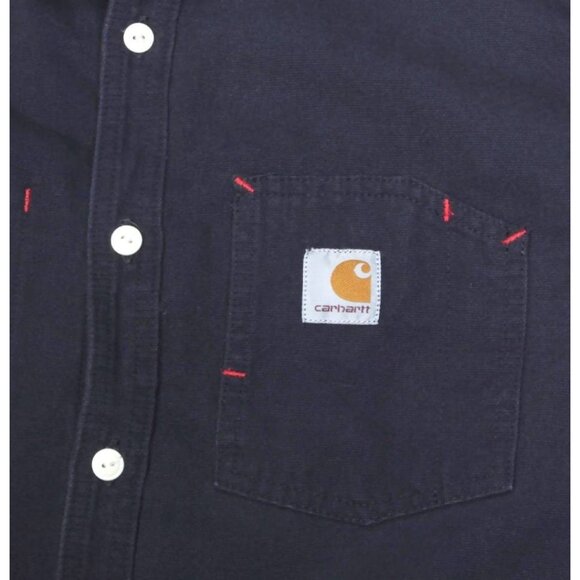 Carhartt WIP LS Tony Shirt Heavyweight Utility Button Down Dark Blue size L /517 - Picture 3 of 5